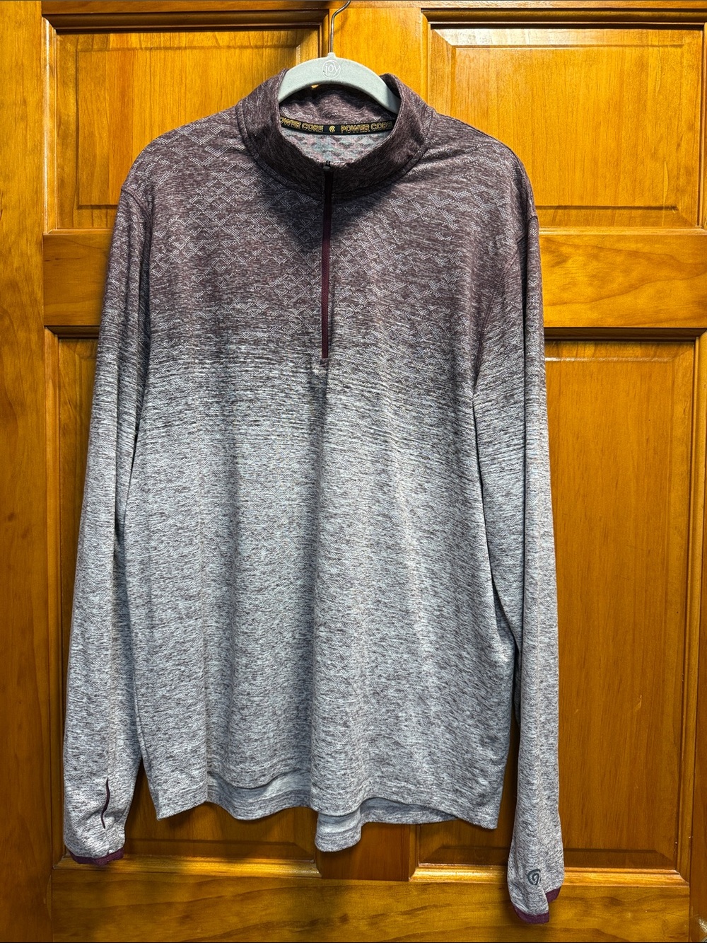 Champion Men's Heathered Quarter-Zip Pullover in Gray and Maroon
